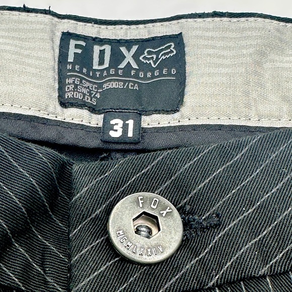 FOX Heritage Forged, Men's Black With White Pinstripes Shorts - Picture 5 of 8